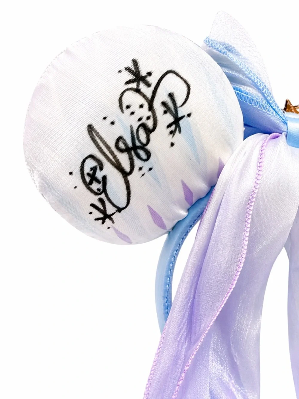 SIGNED Frozen Elsa Mickey Ears | Epcot NWOT Lavender Bow Headband Disney Parks